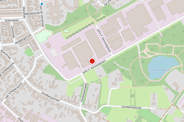 Brandweer-melding op John F. Kennedylaan, Valkenswaard op 28 juni, kaart-overzicht