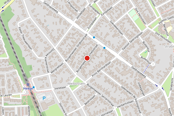 Brandweer-melding op Burgemeester Michelsstraat, Heeze op 28 juni, kaart-overzicht