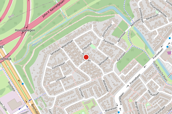 Brandweer-melding op Parijslaan, Eindhoven op 28 juni, kaart-overzicht