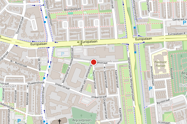 Brandweer-melding op Kaakstraat, Eindhoven op 28 juni, kaart-overzicht