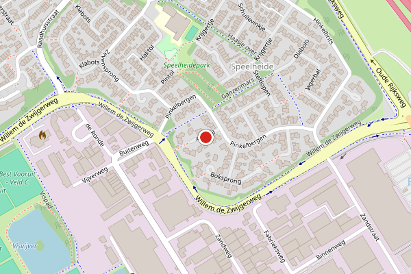 Brandweer-melding op Hoepel, Best op 28 juni, kaart-overzicht