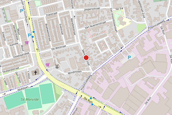 Brandweer-melding op Merefeltstraat, Veldhoven op 29 juni, kaart-overzicht