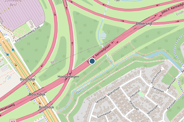 Politie-melding op John F Kennedylaan, Eindhoven op 30 juni, kaart-overzicht