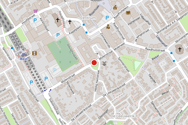 Brandweer-melding op Molenstraat, Best op 2 juli, kaart-overzicht