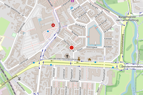 Brandweer-melding op Slachthuisstraat, Geldrop op 3 juli, kaart-overzicht