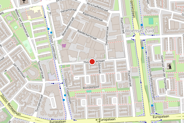 Brandweer-melding op Thorvaldsenlaan, Eindhoven op 4 juli, kaart-overzicht