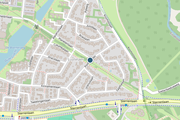 Politie-melding op Poolsterlaan, Eindhoven op 5 juli, kaart-overzicht