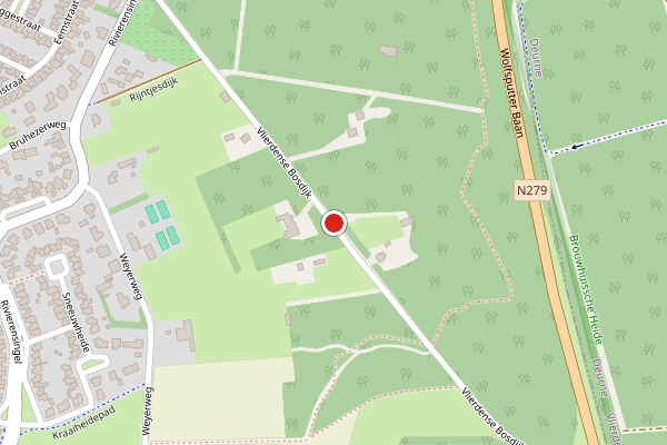 Brandweer-melding op Vlierdense Bosdijk, Helmond op 5 juli, kaart-overzicht