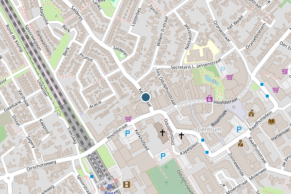 Politie-melding op Kerkstraat, Best op 7 juli, kaart-overzicht