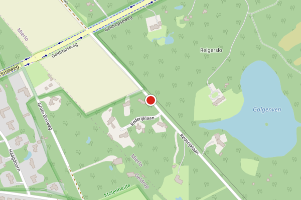 Brandweer-melding op Rederijklaan, Mierlo op 10 juli, kaart-overzicht