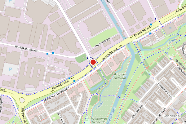 Brandweer-melding op Hurksestraat, Eindhoven op 10 juli, kaart-overzicht