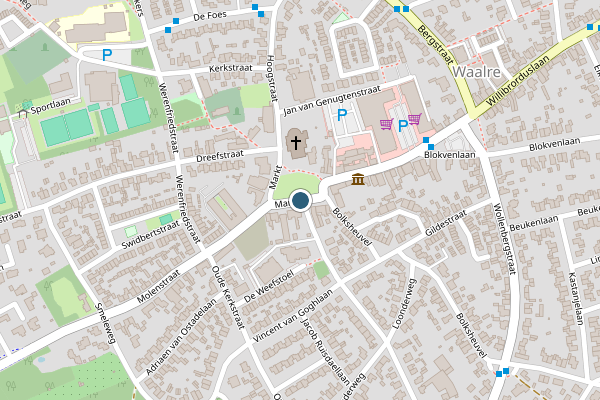 Politie-melding op Markt, Waalre op 11 juli, kaart-overzicht