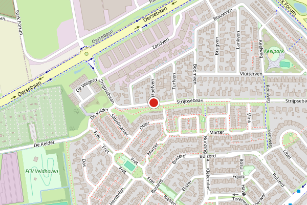 Brandweer-melding op Strijpsebaan, Veldhoven op 12 juli, kaart-overzicht