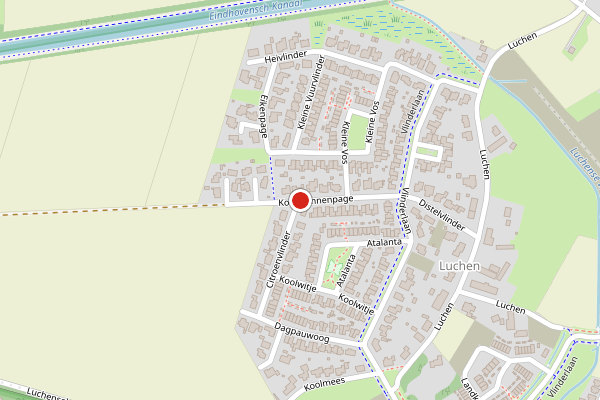 Brandweer-melding op Koninginnenpage, Mierlo op 12 juli, kaart-overzicht