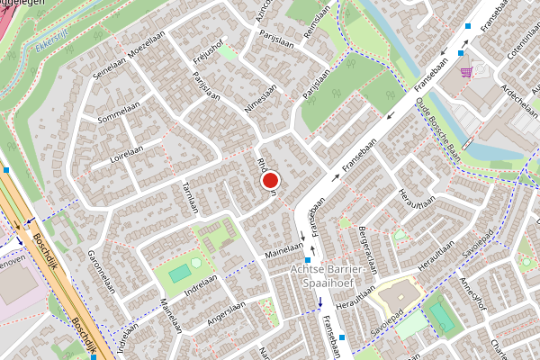 Brandweer-melding op Rhonelaan, Eindhoven op 14 juli, kaart-overzicht