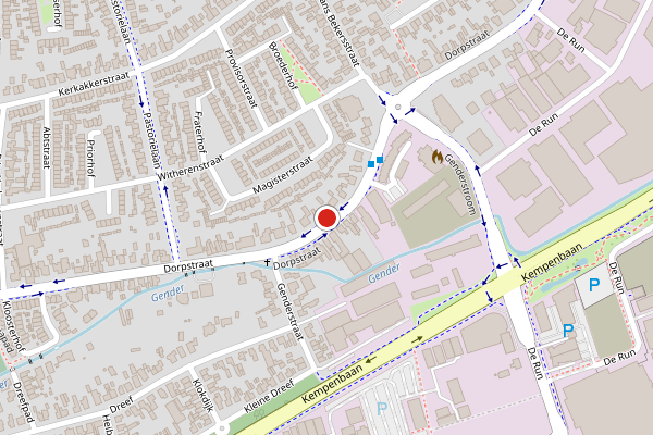 Brandweer-melding op Dorpstraat, Veldhoven op 14 juli, kaart-overzicht