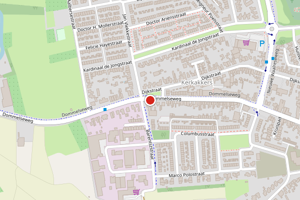 Brandweer-melding op Dommelseweg, Valkenswaard op 15 juli, kaart-overzicht