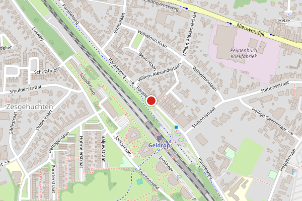 Brandweer-melding op Parallelweg, Geldrop op 15 juli, kaart-overzicht