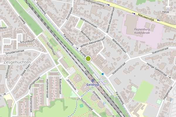 Ambulance-melding op Parallelweg, Geldrop op 15 juli, kaart-overzicht