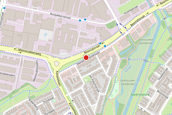 Brandweer-melding op Mahatma Gandhilaan, Eindhoven op 16 juli, kaart-overzicht