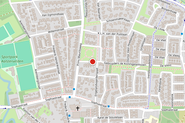 Brandweer-melding op Iman van den Boschlaan, Waalre op 18 juli, kaart-overzicht