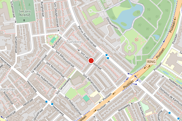 Brandweer-melding op St Leonardusstraat, Eindhoven op 19 juli, kaart-overzicht