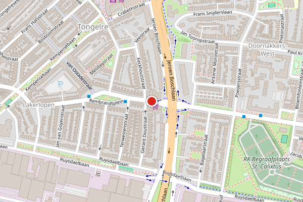 Brandweer-melding op Hobbemastraat, Eindhoven op 19 juli, kaart-overzicht