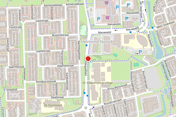 Brandweer-melding op Nachtegaallaan, Helmond op 20 juli, kaart-overzicht