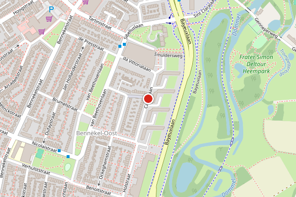 Brandweer-melding op Cavallilaan, Eindhoven op 21 juli, kaart-overzicht