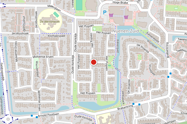 Brandweer-melding op Het Puyven, Nuenen op 21 juli, kaart-overzicht