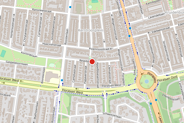 Brandweer-melding op Resedastraat, Eindhoven op 22 juli, kaart-overzicht