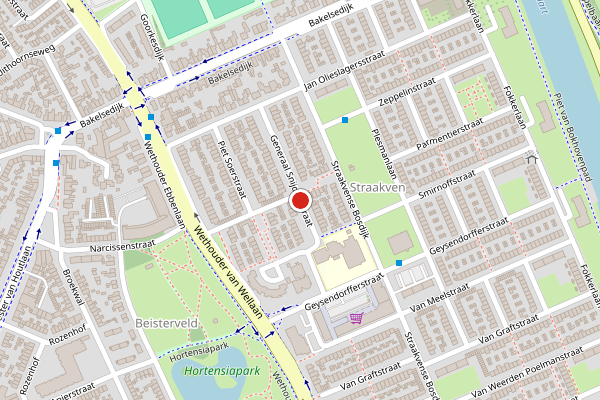 Brandweer-melding op Generaal Snijdersstraat, Helmond op 22 juli, kaart-overzicht