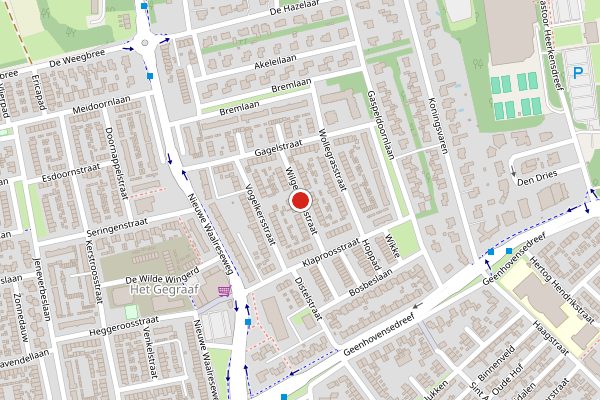 Brandweer-melding op Wilgenroosstraat, Valkenswaard op 23 juli, kaart-overzicht
