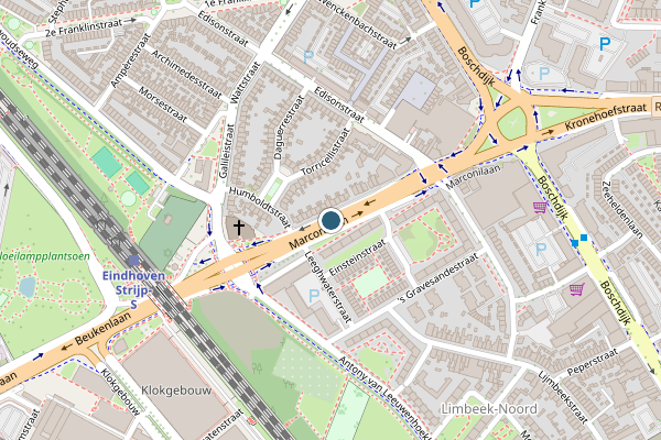 Politie-melding op Marconilaan, Eindhoven op 24 juli, kaart-overzicht