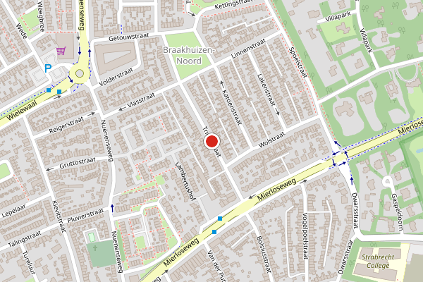 Brandweer-melding op Tricotstraat, Geldrop op 24 juli, kaart-overzicht