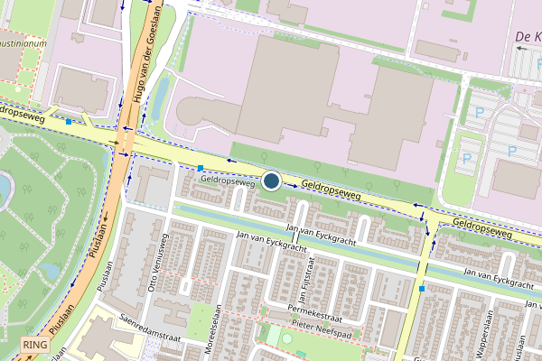 Politie-melding op Geldropseweg, Eindhoven op 25 juli, kaart-overzicht