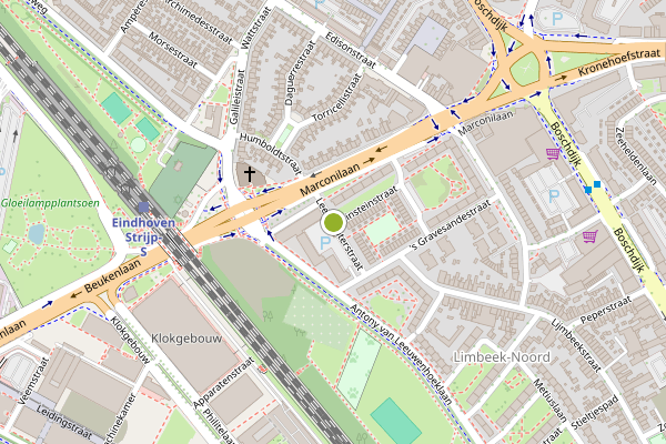 Ambulance-melding op Leeghwaterstraat, Eindhoven op 26 juli, kaart-overzicht