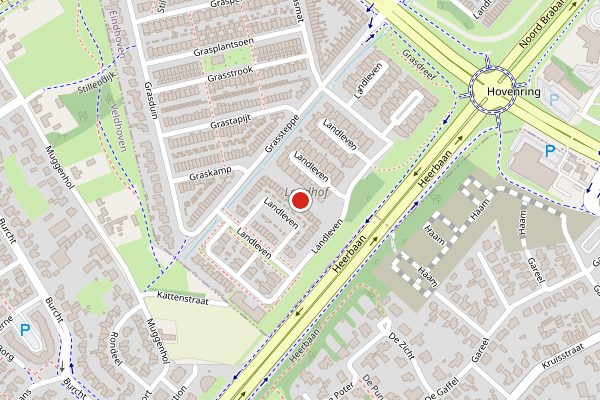 Brandweer-melding op Landleven, Eindhoven op 30 juli, kaart-overzicht