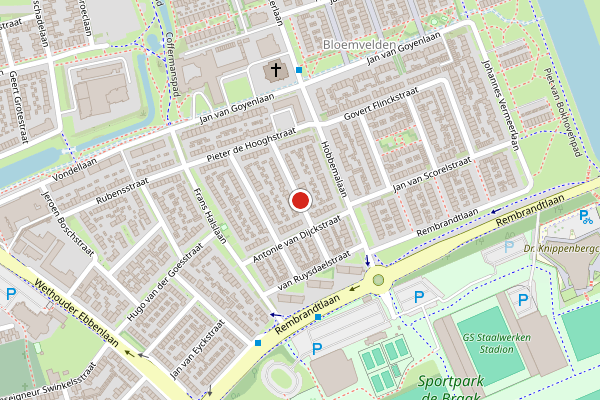 Brandweer-melding op Gerard Terborchstraat, Helmond op 30 juli, kaart-overzicht
