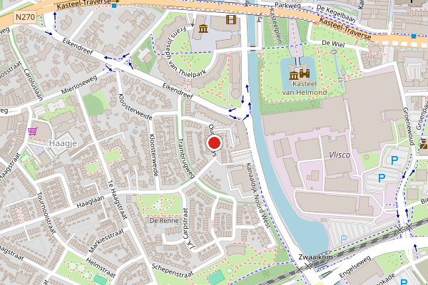 Brandweer-melding op Oude Huys, Helmond op 1 augustus, kaart-overzicht
