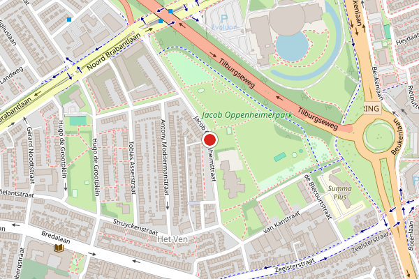 Brandweer-melding op Jacob Oppenheimstraat, Eindhoven op 1 augustus, kaart-overzicht