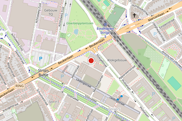 Brandweer-melding op Machinekamerplein, Eindhoven op 1 augustus, kaart-overzicht