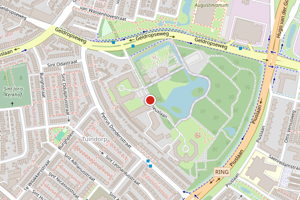 Brandweer-melding op Glorieuxlaan, Eindhoven op 1 augustus, kaart-overzicht