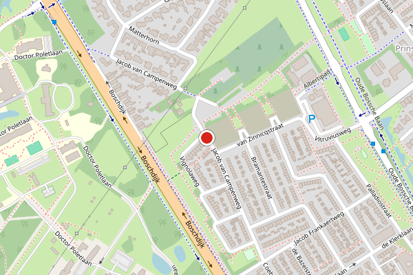 Brandweer-melding op Jacob van Campenweg, Eindhoven op 1 augustus, kaart-overzicht