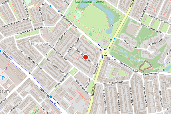 Brandweer-melding op St Otgeruslaan, Eindhoven op 2 augustus, kaart-overzicht