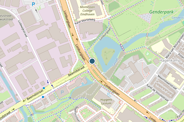 Politie-melding op Limburglaan, Eindhoven op 3 augustus, kaart-overzicht
