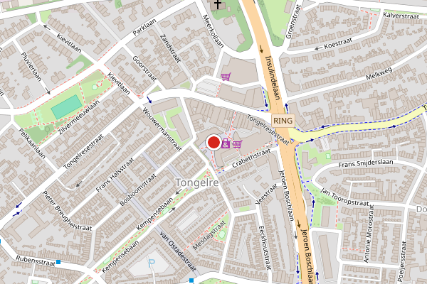 Brandweer-melding op Klein Tongelreplein, Eindhoven op 4 augustus, kaart-overzicht