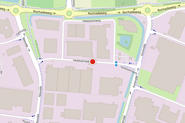 Brandweer-melding op Heibloemweg, Helmond op 4 augustus, kaart-overzicht