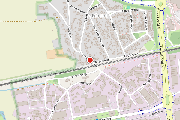 Brandweer-melding op Eeneind, Nuenen op 5 augustus, kaart-overzicht