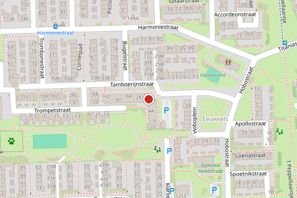 Brandweer-melding op Tamboerijnstraat, Helmond op 5 augustus, kaart-overzicht
